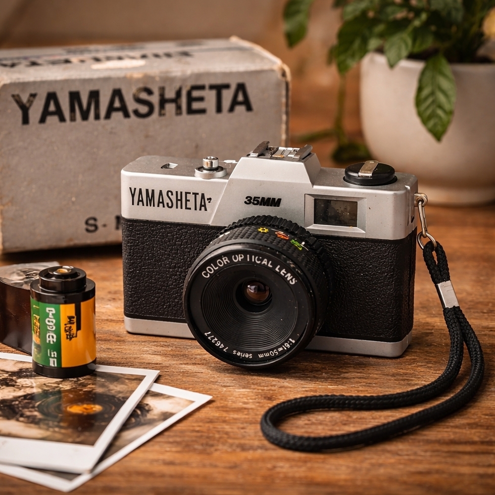 Yamasheta 35mm Film Camera Vintage Style Toy Camera Retro Silver Black w Box